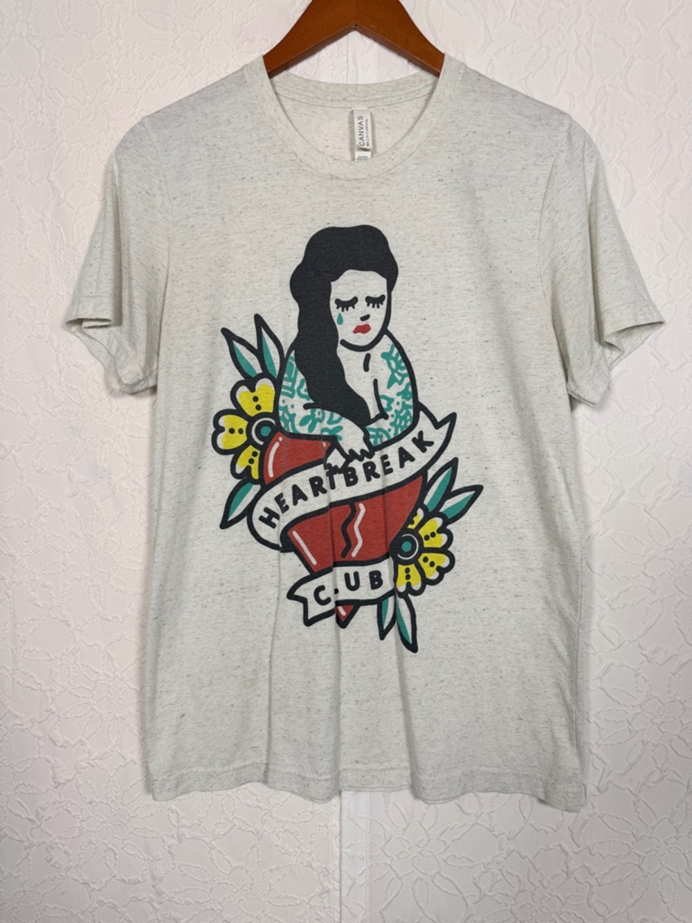 Graphic Tattoo HeartBreak Club Short Sleeve Lightweight Tee Sz M